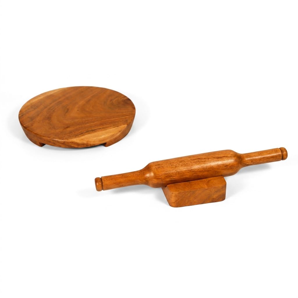 Oslo Chakla-Belan Set — Acacia Wood