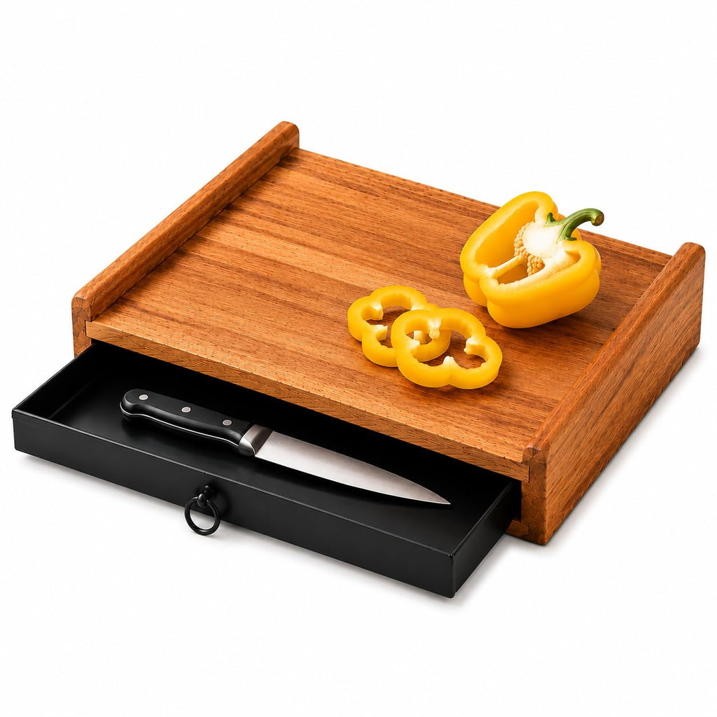 Rune Prep Board with Tray — Acacia Wood